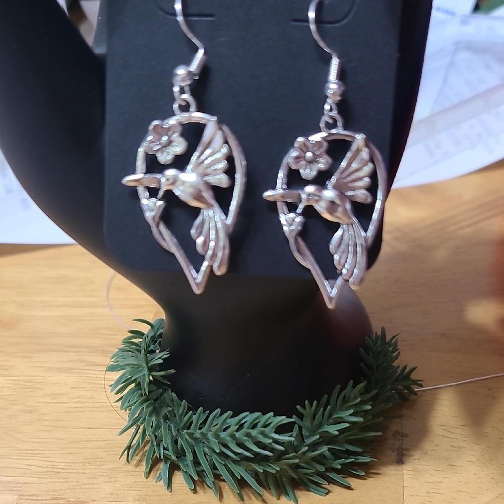 3/$10 Silver Hummingbird Earrings